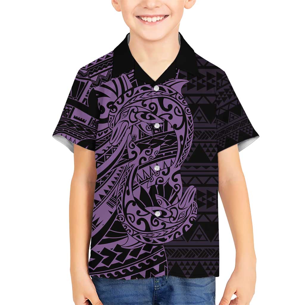 Purple Couple Dolphins Maori Polynesian Style Hawaiian Shirt LT9 - Polynesian Pride