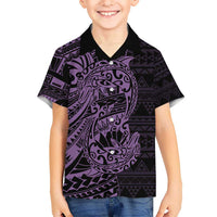 Purple Couple Dolphins Maori Polynesian Style Hawaiian Shirt LT9 - Polynesian Pride