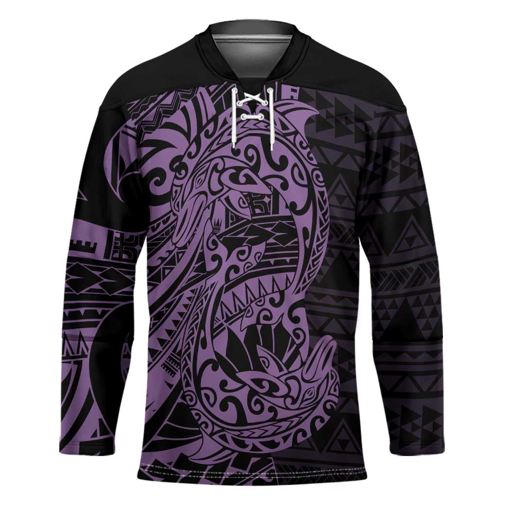 Purple Couple Dolphins Maori Polynesian Style Hockey Jersey - Polynesian Pride