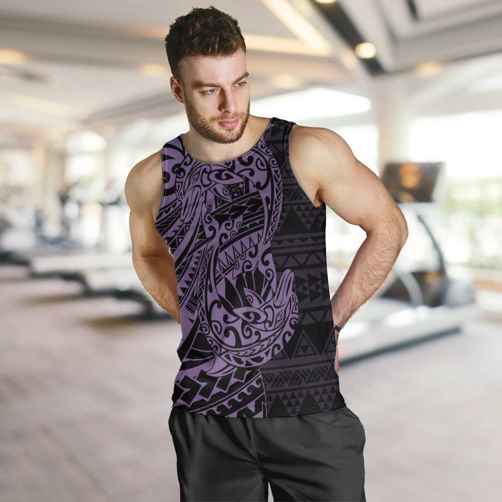 Purple Couple Dolphins Maori Polynesian Style Men Tank Top LT9 Purple - Polynesian Pride
