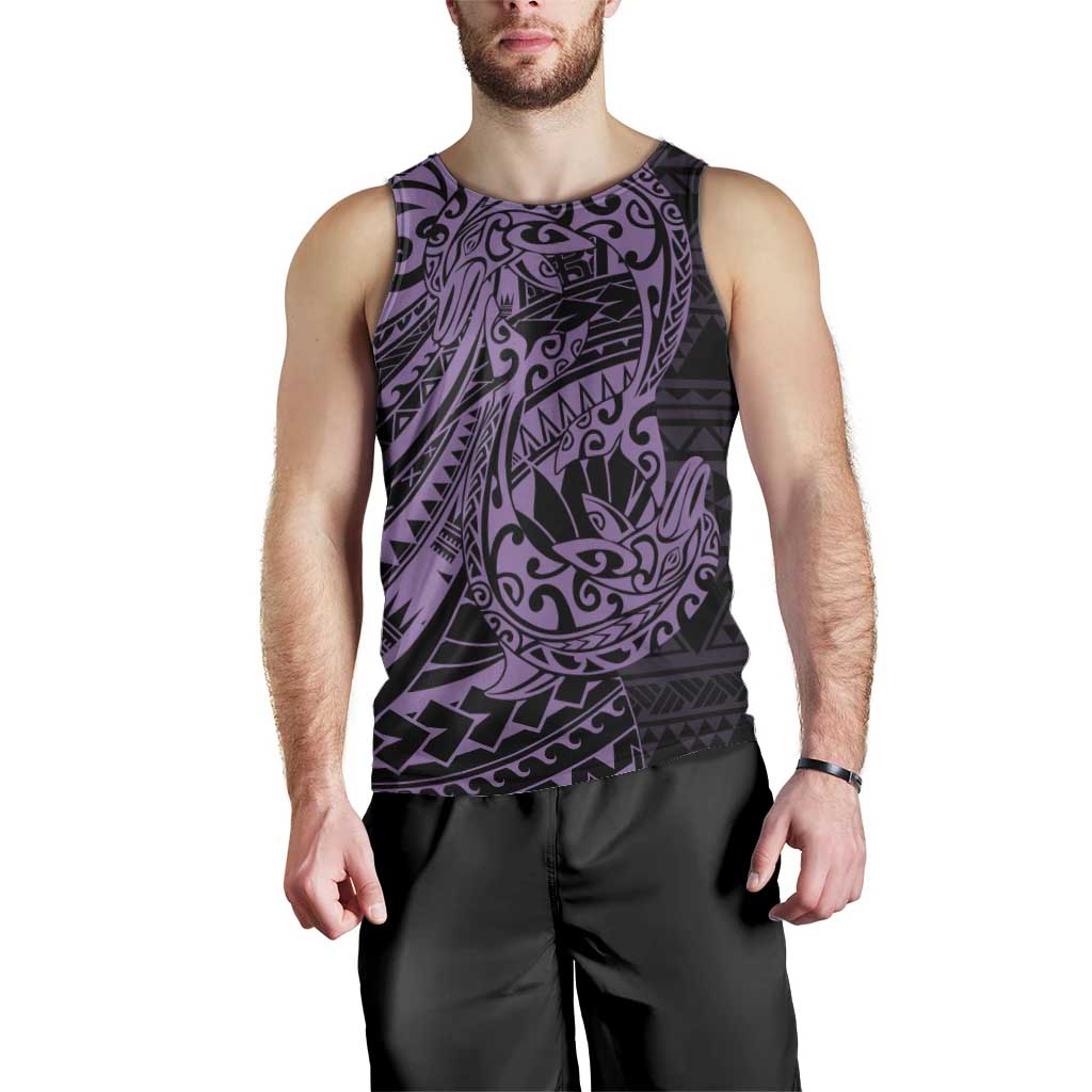 Purple Couple Dolphins Maori Polynesian Style Men Tank Top LT9 - Polynesian Pride