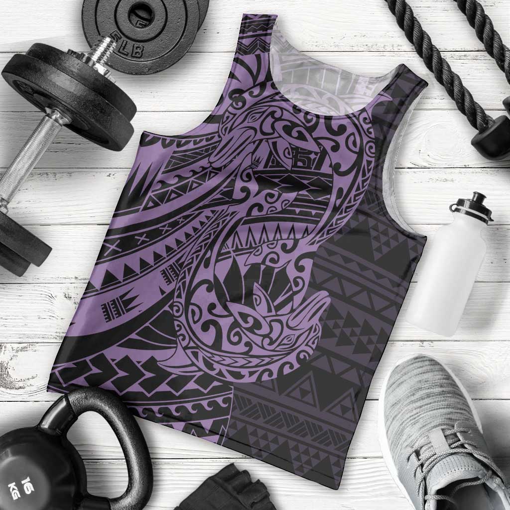 Purple Couple Dolphins Maori Polynesian Style Men Tank Top LT9 - Polynesian Pride