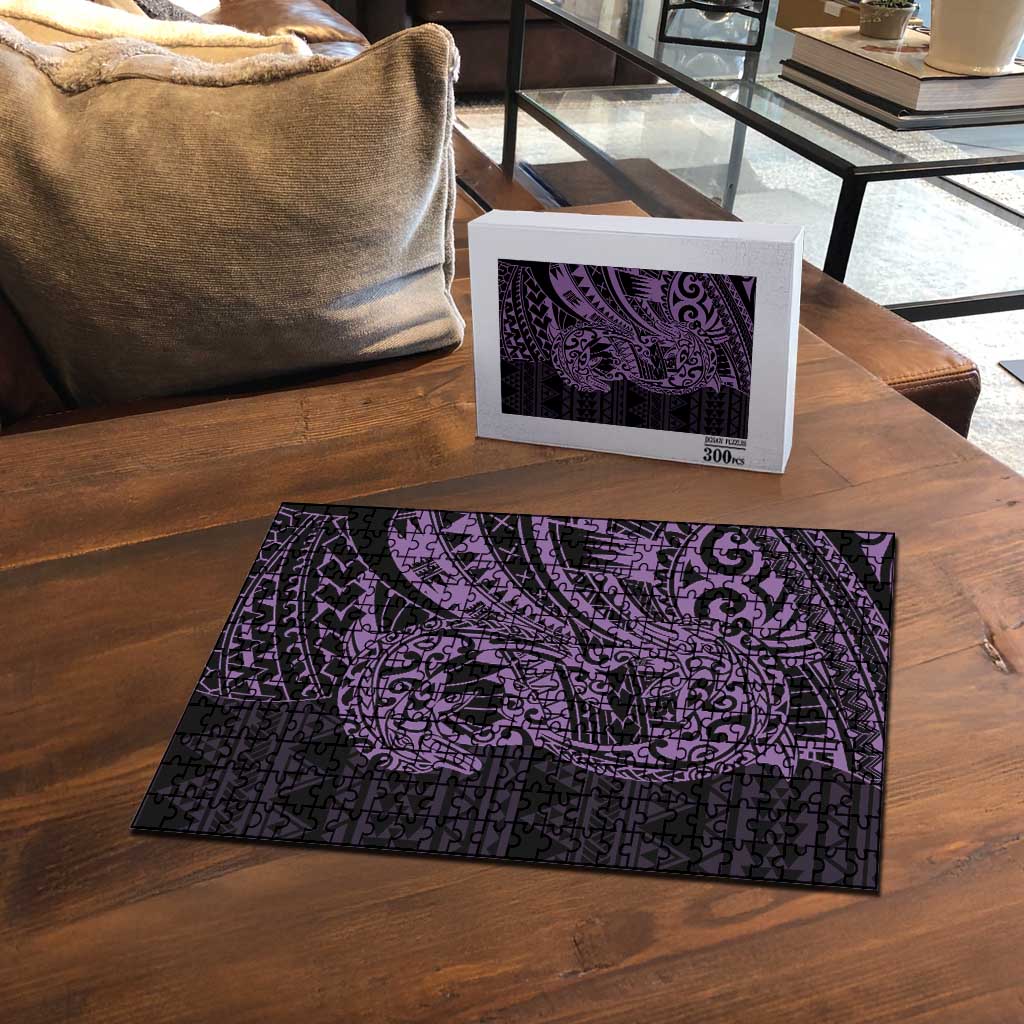Purple Couple Dolphins Maori Polynesian Style Puzzle - Polynesian Pride