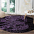 Purple Couple Dolphins Maori Polynesian Style Round Carpet