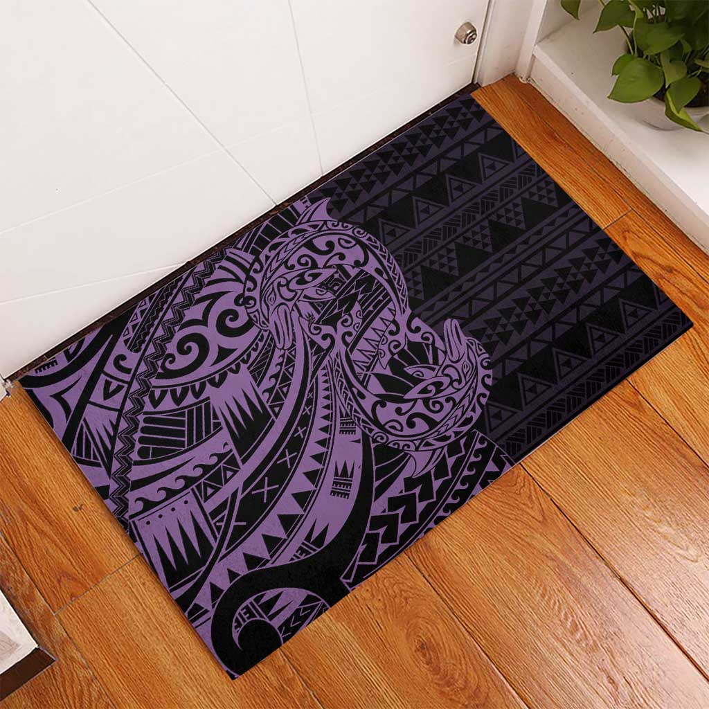 Purple Couple Dolphins Maori Polynesian Style Rubber Doormat LT9 - Polynesian Pride