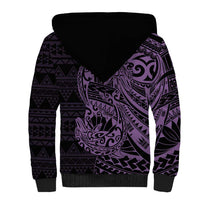 Purple Couple Dolphins Maori Polynesian Style Sherpa Hoodie LT9 - Polynesian Pride