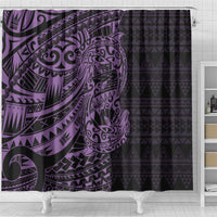 Purple Couple Dolphins Maori Polynesian Style Shower Curtain