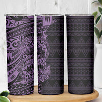 Purple Couple Dolphins Maori Polynesian Style Skinny Tumbler