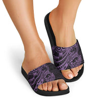 Purple Couple Dolphins Maori Polynesian Style Slide Sandals - Polynesian Pride