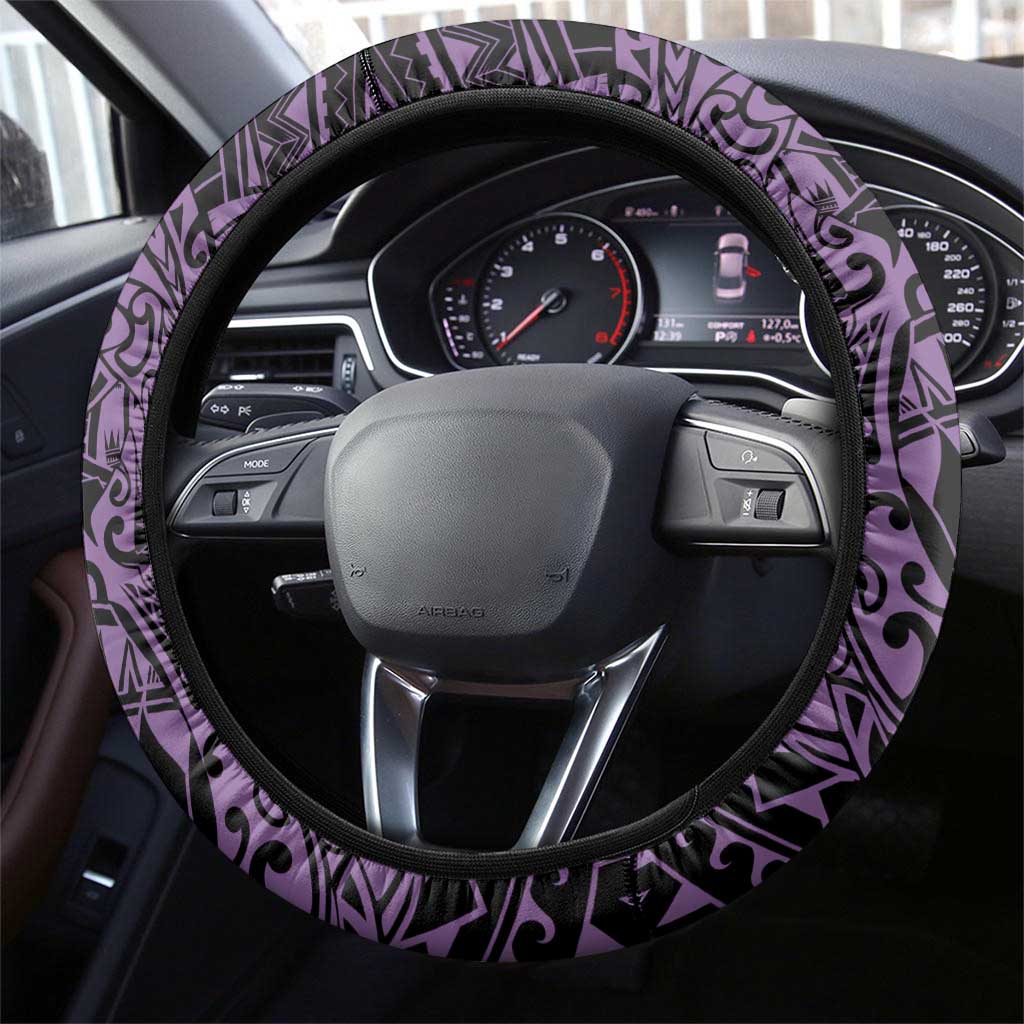 Purple Couple Dolphins Maori Polynesian Style Steering Wheel Cover LT9 - Polynesian Pride