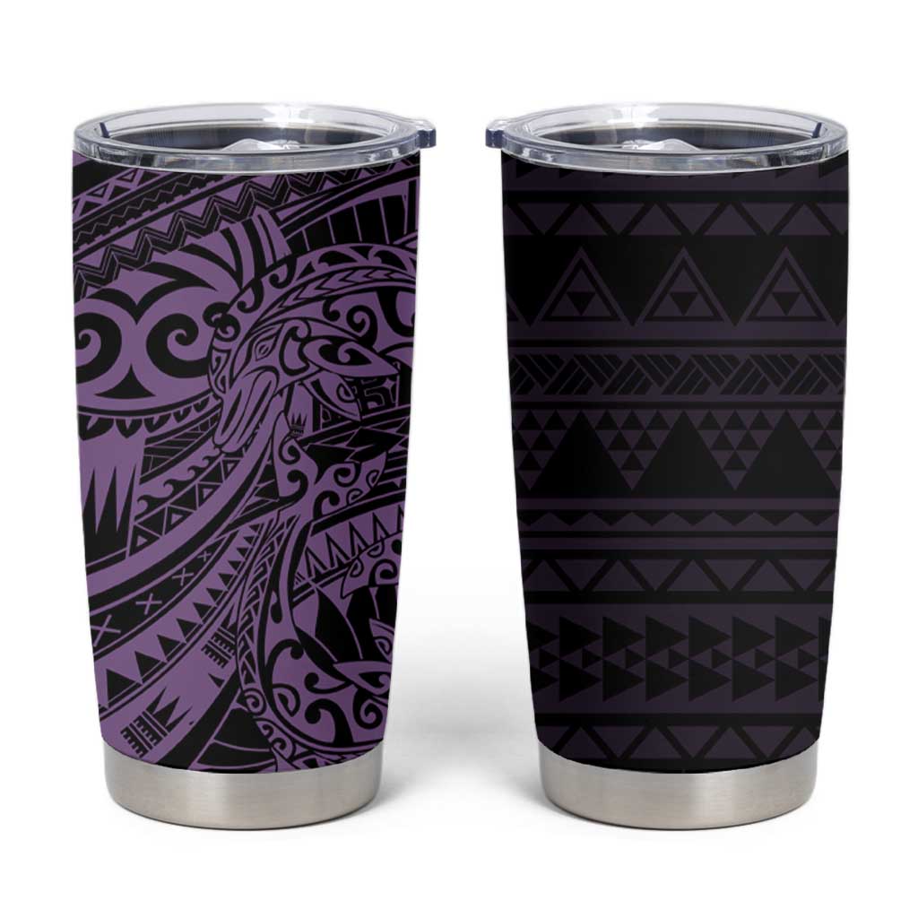 Purple Couple Dolphins Maori Polynesian Style Tumbler Cup LT9 Purple - Polynesian Pride