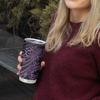 Purple Couple Dolphins Maori Polynesian Style Tumbler Cup LT9 - Polynesian Pride