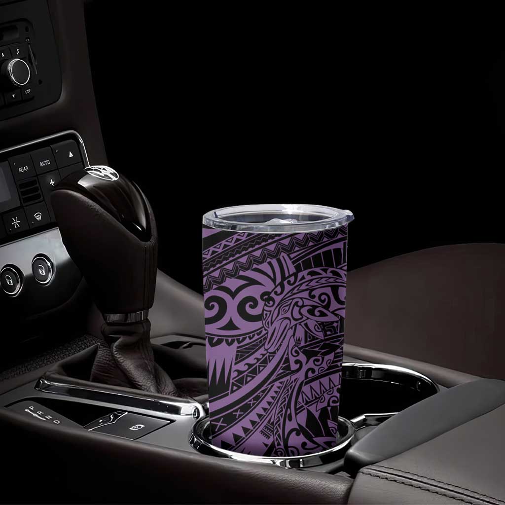 Purple Couple Dolphins Maori Polynesian Style Tumbler Cup LT9 - Polynesian Pride