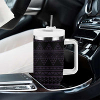 Purple Couple Dolphins Maori Polynesian Style Tumbler With Handle LT9 - Polynesian Pride