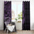 Purple Couple Dolphins Maori Polynesian Style Window Curtain