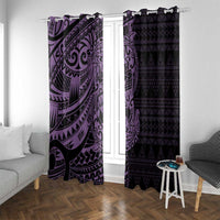 Purple Couple Dolphins Maori Polynesian Style Window Curtain LT9 With Grommets Purple - Polynesian Pride