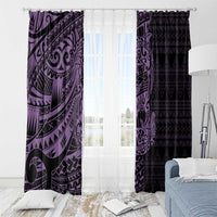 Purple Couple Dolphins Maori Polynesian Style Window Curtain LT9 - Polynesian Pride