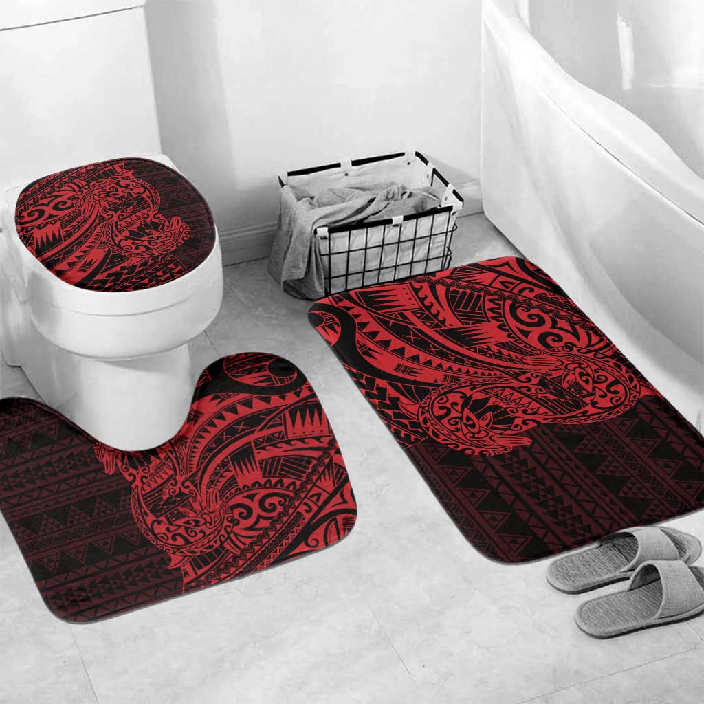 Red Couple Dolphins Maori Polynesian Style Bathroom Set - Polynesian Pride