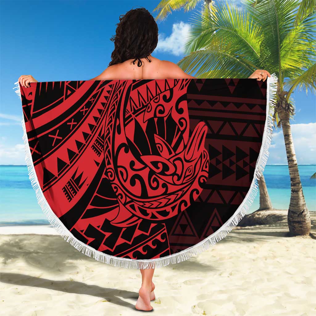 Red Couple Dolphins Maori Polynesian Style Beach Blanket LT9 - Polynesian Pride