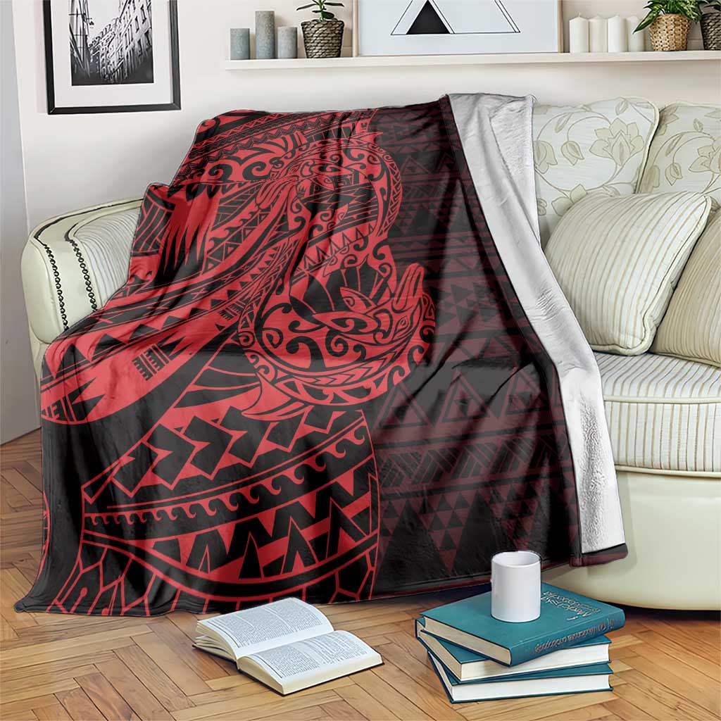 Red Couple Dolphins Maori Polynesian Style Blanket LT9 Red - Polynesian Pride