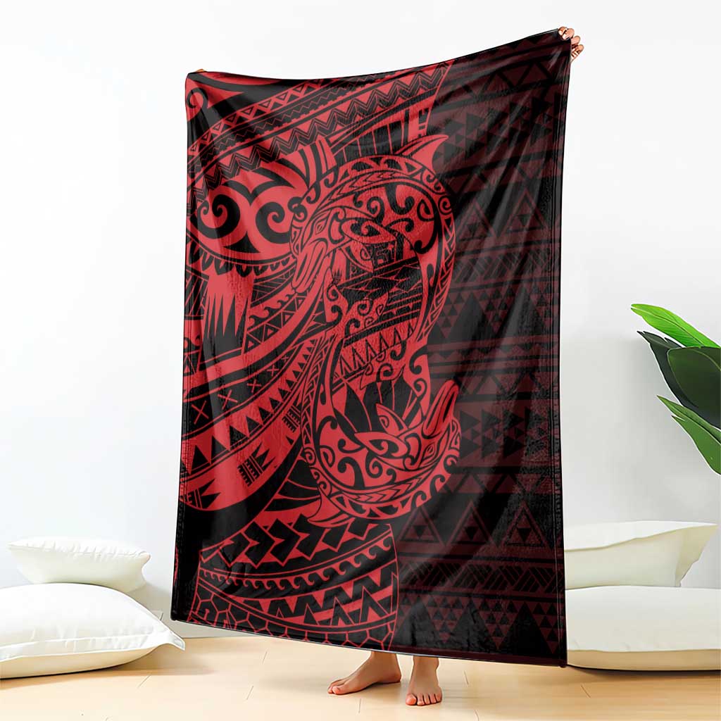 Red Couple Dolphins Maori Polynesian Style Blanket LT9 - Polynesian Pride