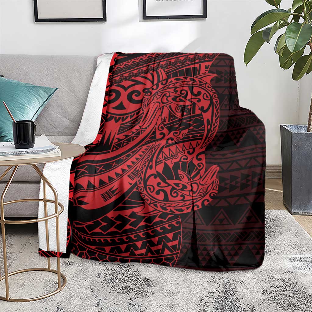 Red Couple Dolphins Maori Polynesian Style Blanket LT9 - Polynesian Pride