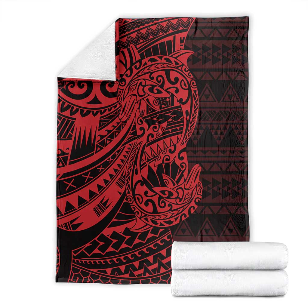 Red Couple Dolphins Maori Polynesian Style Blanket LT9 - Polynesian Pride