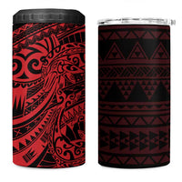 Red Couple Dolphins Maori Polynesian Style 4 in 1 Can Cooler Tumbler LT9 One Size: 16 oz Red - Polynesian Pride