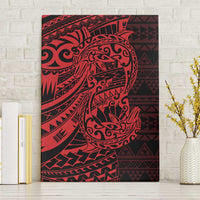 Red Couple Dolphins Maori Polynesian Style Canvas Wall Art LT9 Without Frame Red - Polynesian Pride