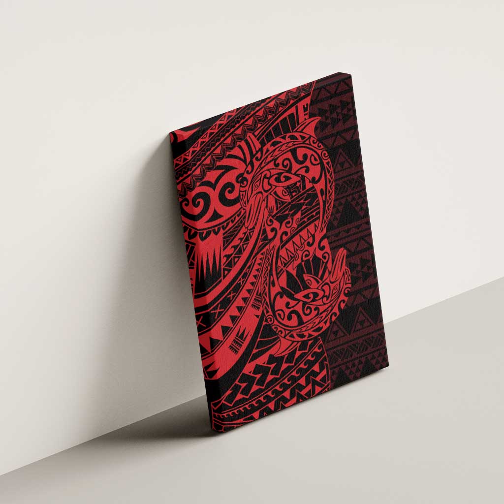 Red Couple Dolphins Maori Polynesian Style Canvas Wall Art LT9 - Polynesian Pride