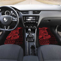 Red Couple Dolphins Maori Polynesian Style Car Mats LT9 Set 2pcs - Front Red - Polynesian Pride