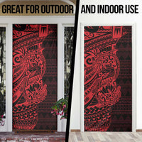 Red Couple Dolphins Maori Polynesian Style Door Cover - Polynesian Pride