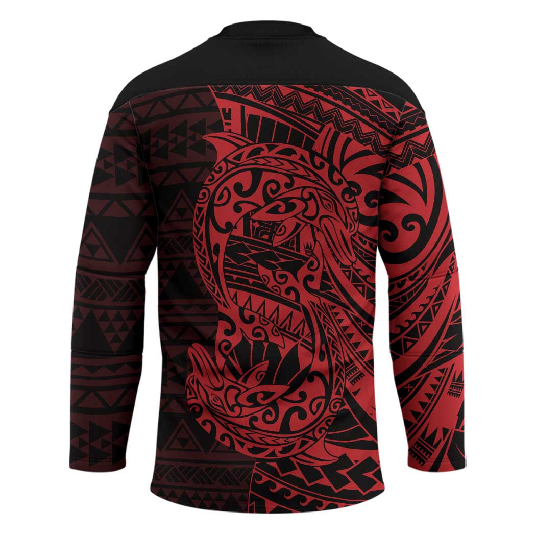 Red Couple Dolphins Maori Polynesian Style Hockey Jersey - Polynesian Pride