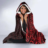 Red Couple Dolphins Maori Polynesian Style Hooded Blanket LT9 - Polynesian Pride
