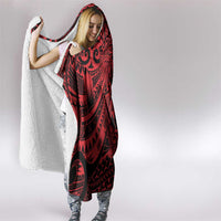 Red Couple Dolphins Maori Polynesian Style Hooded Blanket LT9 - Polynesian Pride