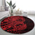 Red Couple Dolphins Maori Polynesian Style Round Carpet