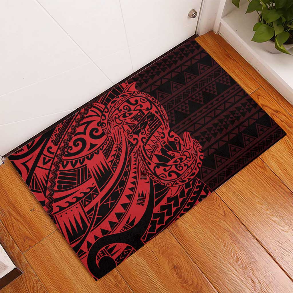 Red Couple Dolphins Maori Polynesian Style Rubber Doormat LT9 - Polynesian Pride