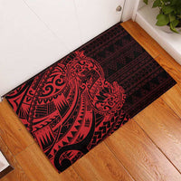 Red Couple Dolphins Maori Polynesian Style Rubber Doormat LT9 - Polynesian Pride
