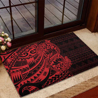 Red Couple Dolphins Maori Polynesian Style Rubber Doormat LT9 - Polynesian Pride