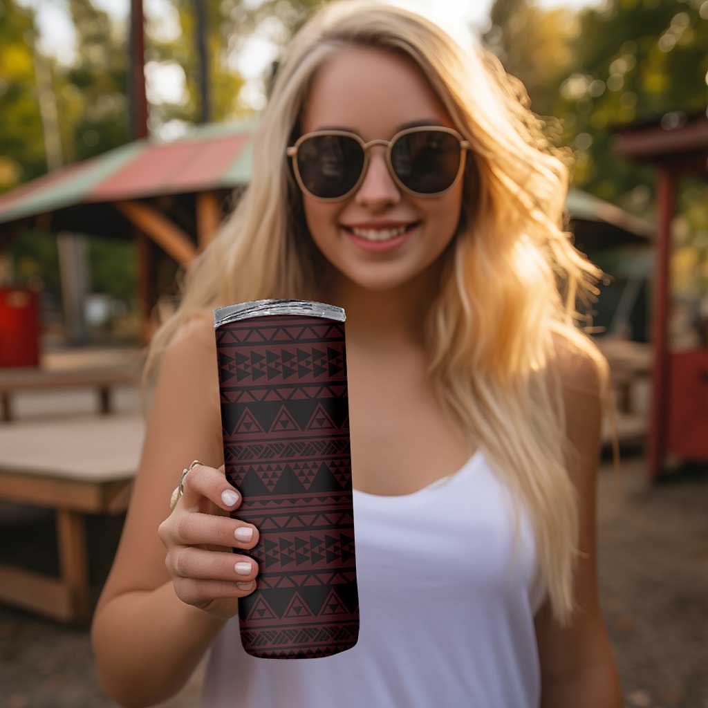 Red Couple Dolphins Maori Polynesian Style Skinny Tumbler