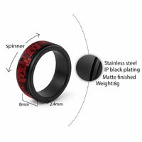 Red Couple Dolphins Maori Polynesian Style Spinner Ring - Polynesian Pride