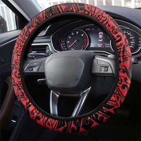 Red Couple Dolphins Maori Polynesian Style Steering Wheel Cover LT9 - Polynesian Pride