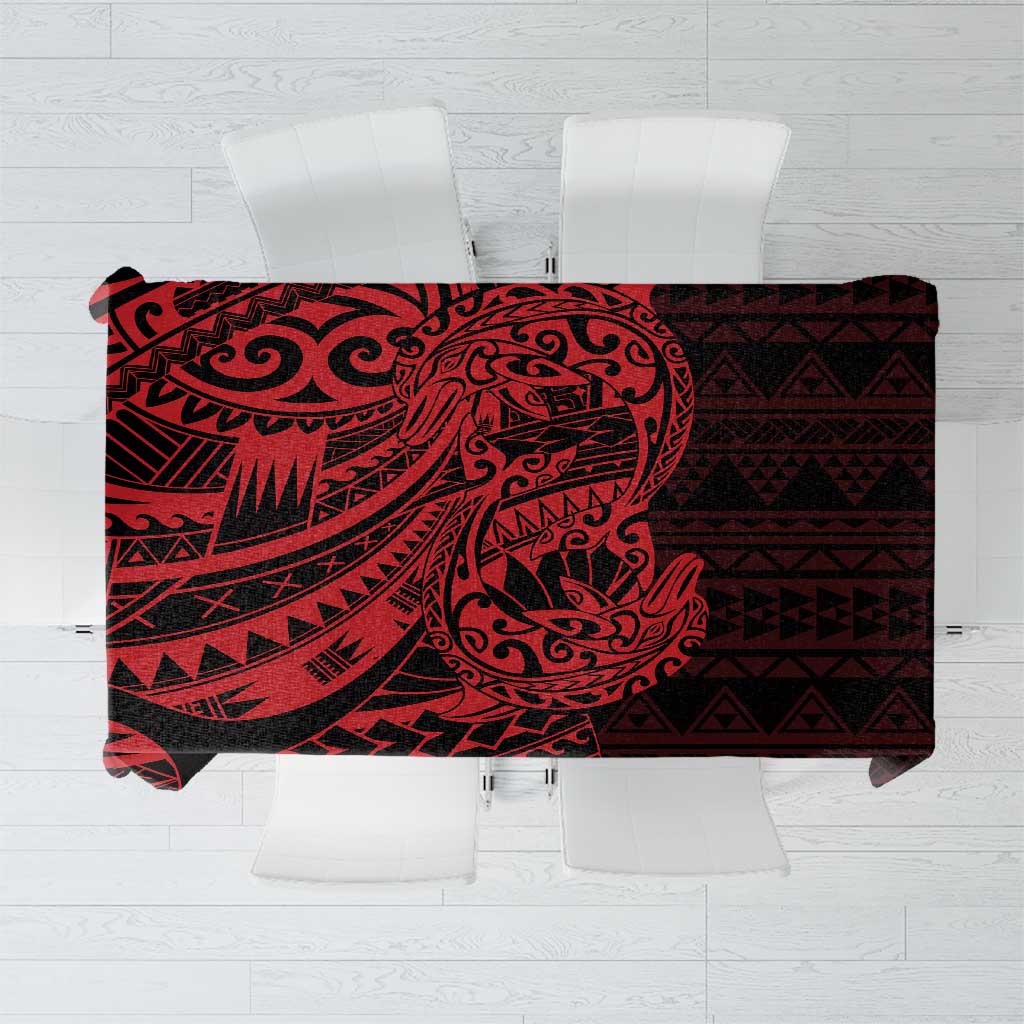 Red Couple Dolphins Maori Polynesian Style Tablecloth LT9 Red - Polynesian Pride