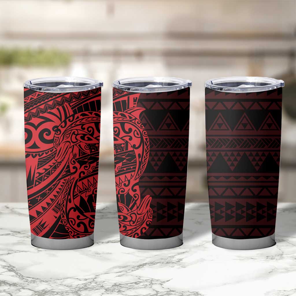 Red Couple Dolphins Maori Polynesian Style Tumbler Cup LT9 - Polynesian Pride