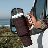 Red Couple Dolphins Maori Polynesian Style Tumbler With Handle LT9 - Polynesian Pride