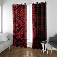 Red Couple Dolphins Maori Polynesian Style Window Curtain LT9 With Grommets Red - Polynesian Pride
