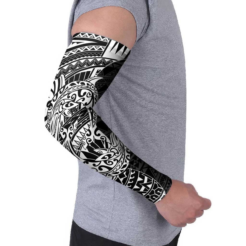 White Couple Dolphins Maori Polynesian Style Arm Sleeves - Polynesian Pride