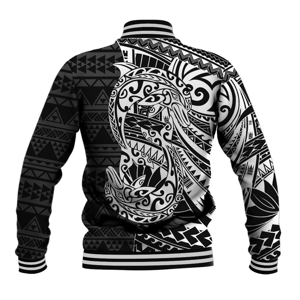 White Couple Dolphins Maori Polynesian Style Baseball Jacket LT9 - Polynesian Pride