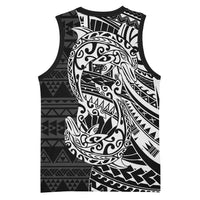 White Couple Dolphins Maori Polynesian Style Basketball Jersey - Polynesian Pride