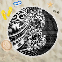 White Couple Dolphins Maori Polynesian Style Beach Blanket LT9 One Size 150cm White - Polynesian Pride